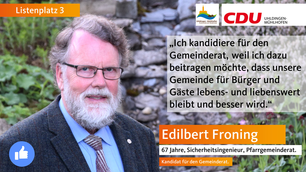 Edilbert Froning, Kandidat für den Gemeinderat